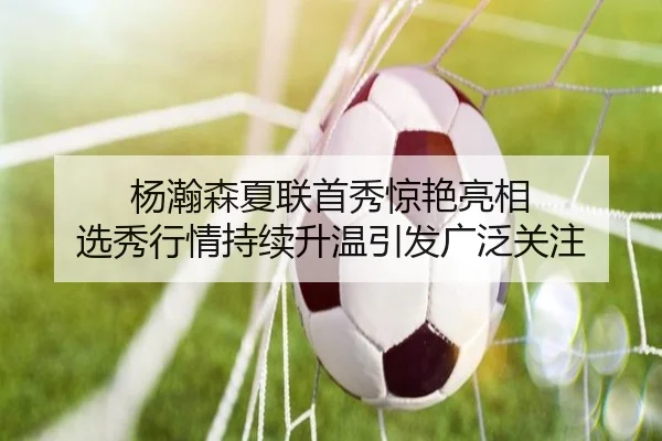 杨瀚森夏联首秀惊艳亮相 选秀行情持续升温引发广泛关注